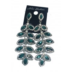 Boucle d'oreilles agentées à grosses pierres verte"new fashion"