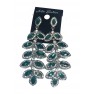 Boucle d'oreilles agentées à grosses pierres verte"new fashion"