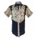 chemise homme noir melangé a du pagne wooding manche courte