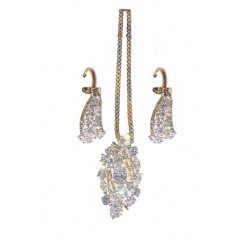 Ensembles bijoux plaqué  avec boucles d'oreilles en pierre" scintillant"