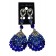 Boucle d'oreilles agentée à pierre bleue scintillante "new fashion