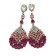 Boucle d'oreilles agentées à pierre"rose,gris"