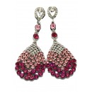 Boucle d'oreilles agentées à pierre"rose,gris"