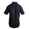 chemise homme noir melangé a du pagne wooding manche courte