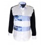 chemise homme noir melangé a du pagne wooding manche courte