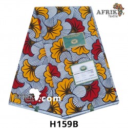 WAX Hollandais Vlisco H159B 6 yards 100% coton - Fleur de mariage