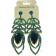 Boucle d'oreilles agentées à grosse pierre verte "fashion jewelry"