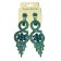 Boucle d'oreille dorée en pierre verte"fashion jewelry"