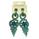Boucle d'oreille dorée en pierre verte"fashion jewelry"