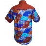 chemise homme noir melangé a du pagne wooding manche courte