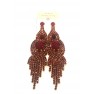 Boucle d'oreilles dorée à grosse pierre rouge"fashion jewelry"