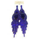 Boucle d'oreilles agentées à grosse  pierre bleue " fashion jewelry"