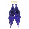 Boucle d'oreilles agentées à grosse  pierre bleue " fashion jewelry"