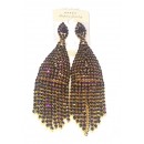 Boucle d'oreilles dorées à petite pierre violet"fashion jewelry