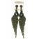 Boucle d'oreilles dorées à petite pierre verte "fashion jewelry"