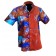 chemise homme noir melangé a du pagne wooding manche courte