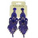 Boucle d'oreilles agentées à petite  pierre bleue " fashion jewelry"
