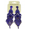 Boucle d'oreilles agentées à petite  pierre bleue " fashion jewelry"