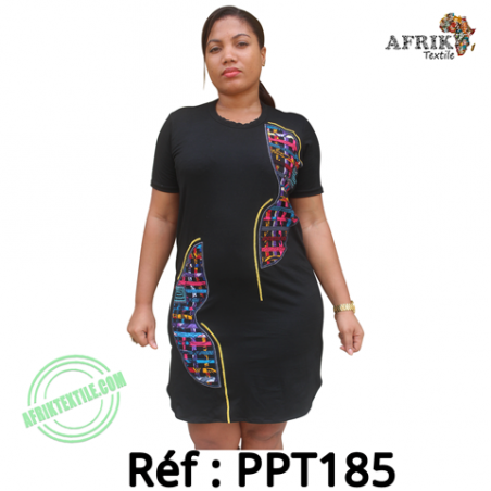 Robe 185 en filet pagne nzassa à motifs variés