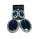 Boucle d'oreilles agentée avec deux grosses pierres bleue"new fashion"