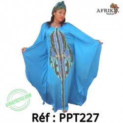 Boubou -bleu-227-pagne kita 100% coton