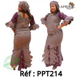 Ensembles  -  violet-vert-214-pagne chiganvy 100% coton
