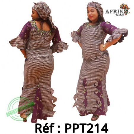 Ensembles  -  violet-vert-214-pagne chiganvy 100% coton