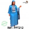 Boubou -bleu-212-pagne chiganvy 100% coton