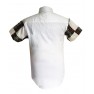 Chemise en tissu manche longue blanc et pagne woodin marron ,noir, jaune