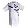 Chemise en tissu manche longue blanc et pagne woodin marron ,noir, jaune