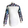 Chemise  tissu brodé cou rond ,manche courte blanc