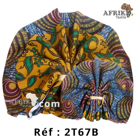 Pagne qualité Chiganvy création 2 tons 67B,  100% coton 6 yards