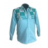 Chemise  tissu avec pagne woodin manche longue vert clair