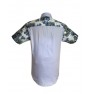 Chemise  tissu avec pagne woodin manche courte bleue nuit à motif