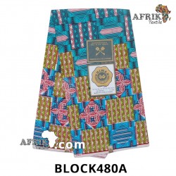 Pagne UNIWAX BLOCK  CI 480A- 100% coton 6 yards