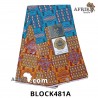 Pagne UNIWAX BLOCK  CI 481A- 100% coton 6 yards