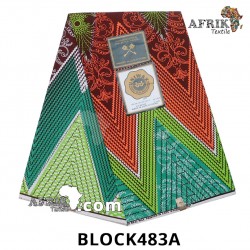 Pagne UNIWAX BLOCK  CI 483A- 100% coton 6 yards