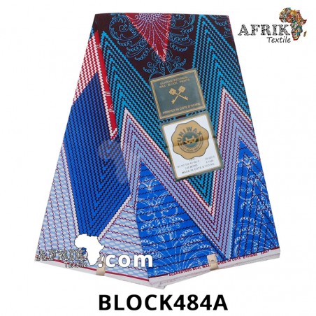 Pagne UNIWAX BLOCK  CI 484A- 100% coton 6 yards