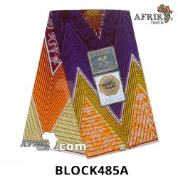 Pagne UNIWAX BLOCK  CI 485A- 100% coton 6 yards