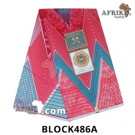 Pagne UNIWAX BLOCK  CI 486A- 100% coton 6 yards