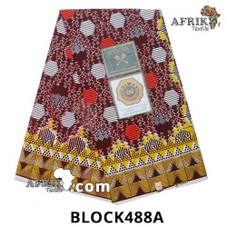 Pagne UNIWAX BLOCK  CI 488A- 100% coton 6 yards