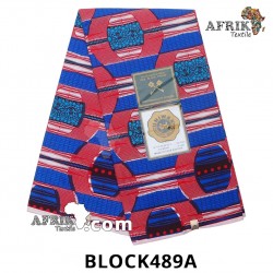 Pagne UNIWAX BLOCK  CI 489A- 100% coton 6 yards