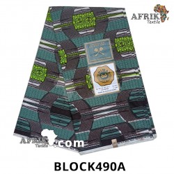Pagne UNIWAX BLOCK  CI 490A- 100% coton 6 yards