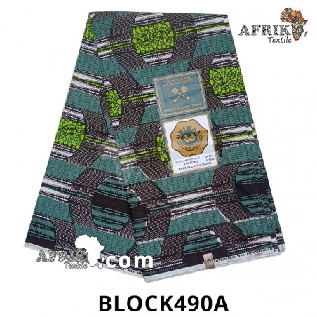 Pagne UNIWAX BLOCK  CI 490A- 100% coton 6 yards