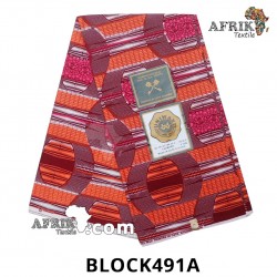 Pagne UNIWAX BLOCK  CI 491A- 100% coton 6 yards