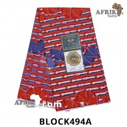 Pagne UNIWAX BLOCK  CI 494A- 100% coton 6 yards
