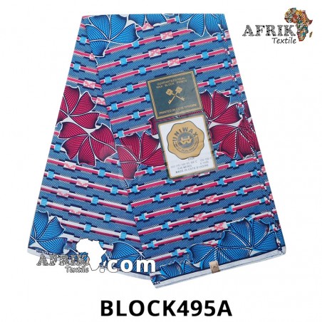Pagne UNIWAX BLOCK  CI 495A- 100% coton 6 yards