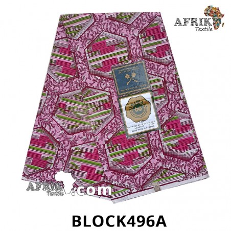 Pagne UNIWAX BLOCK  CI 496A- 100% coton 6 yards
