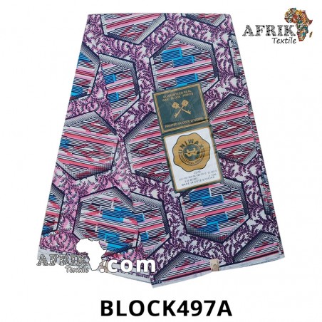 Pagne UNIWAX BLOCK  CI 497A- 100% coton 6 yards