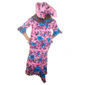 Tenue en pagne Chiganvy à motifs en fleurs bleues